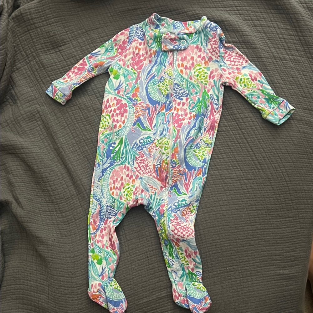 Lilly Pulitzer x pottery barn kids footie zip up